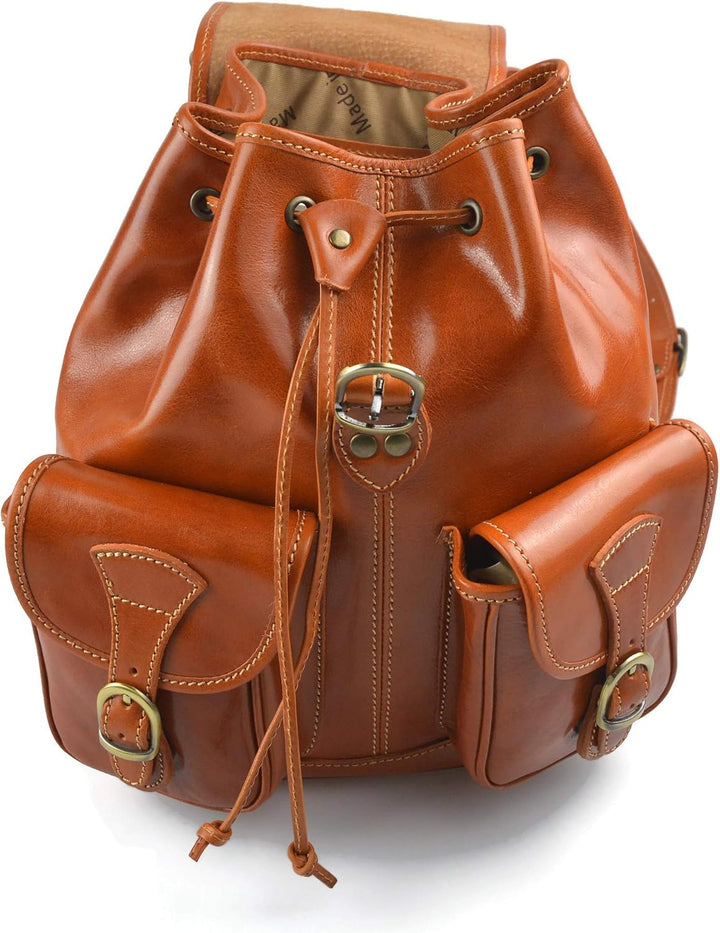 Rucksack leder honig rucksack damen herren reisetasche kalbsleder rucksack leder rucsack schulrucksa