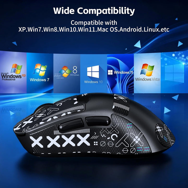 A.JAZZxMagic-Refiner R1 Gaming-Maus mit magnetischer Ladestation, PixArt PAW3311 Sensor, BT/2,4G Kab