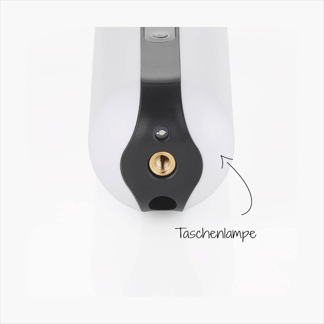 FISCHER 50375 Akkukompressor, elektrische Luftpumpe 10,3 Bar, Powerbank und Taschenlampe, für Fahrra