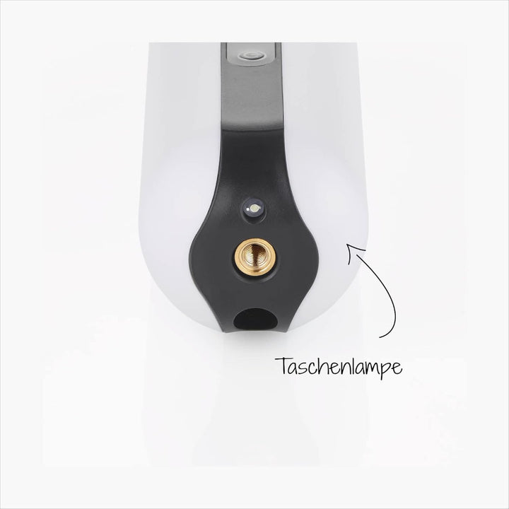 FISCHER 50375 Akkukompressor, elektrische Luftpumpe 10,3 Bar, Powerbank und Taschenlampe, für Fahrra