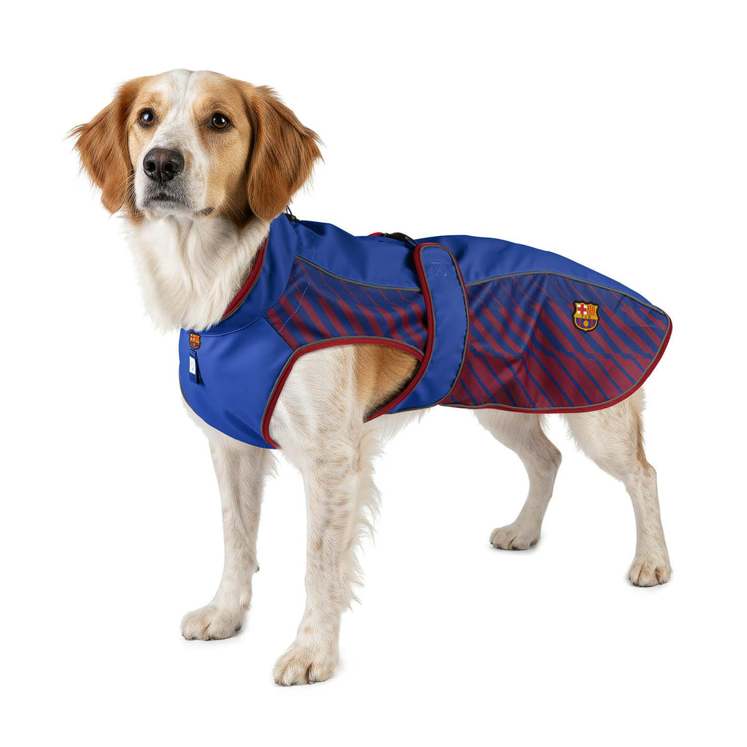 Max & Molly Regenmantel Hund FC Barcelona/L wasserdicht, sportliche Regenjacke, mit verstellbarem Ba
