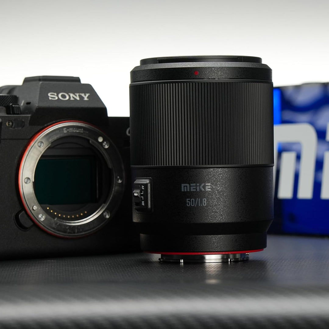 Meike 50 mm F1.8 Autofokus STM Schrittmotor Vollformat-Porträt-Objektiv kompatibel mit Sony E-Mount-