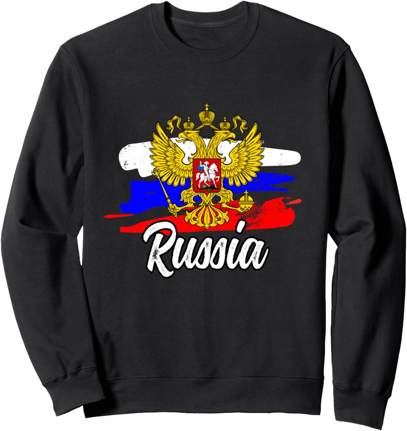 Russische Flagge mit Adler Wappen Russland Russia Blyat Sweatshirt
