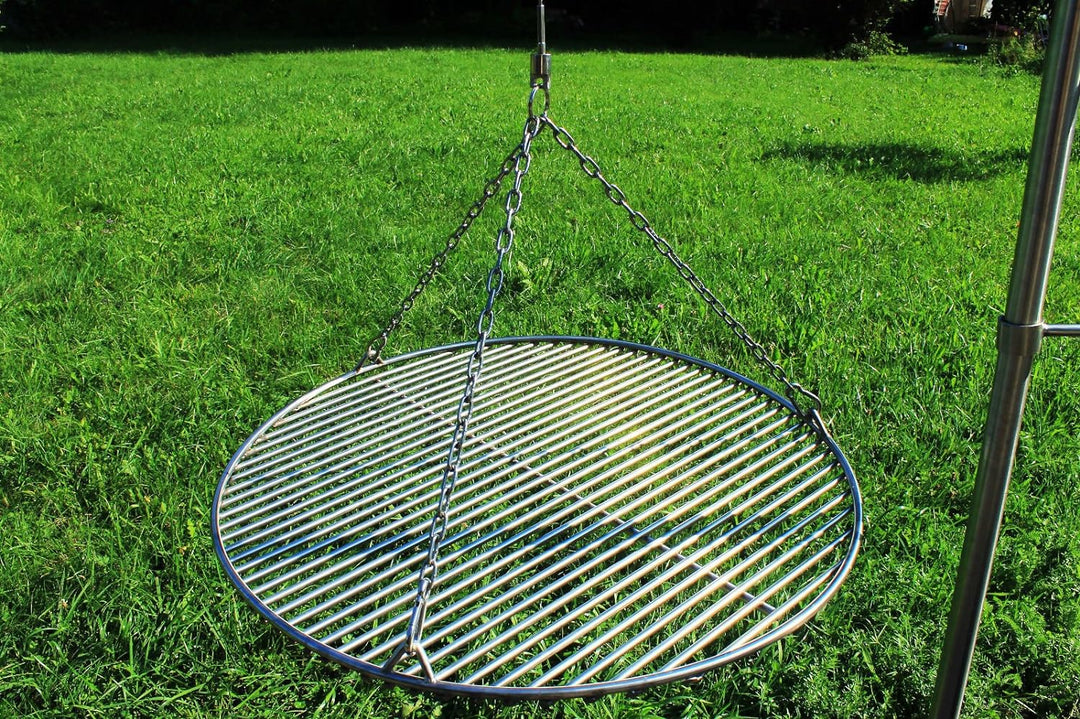 VEIKIN DESIGN Edelstahl Grillrost Rund Ø 60 cm, Profi Grillrost für Schwenkgrill, Massive Ausführung