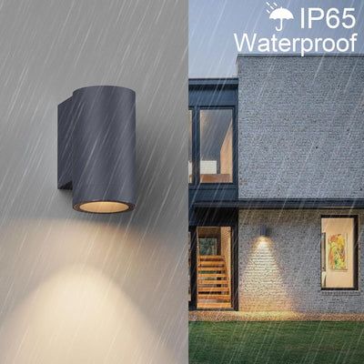 Klighten 2 Stück Aussen Wandleuchte, GU10 Downlight Wasserdichte IP65 Aussenlampe Aussenleuchte Wand