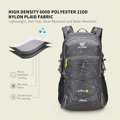 SKYSPER Wanderrucksack 30L/35L Trekkingrucksack Leicht Rucksack mit Rückenbelüftung aus atmungsaktiv