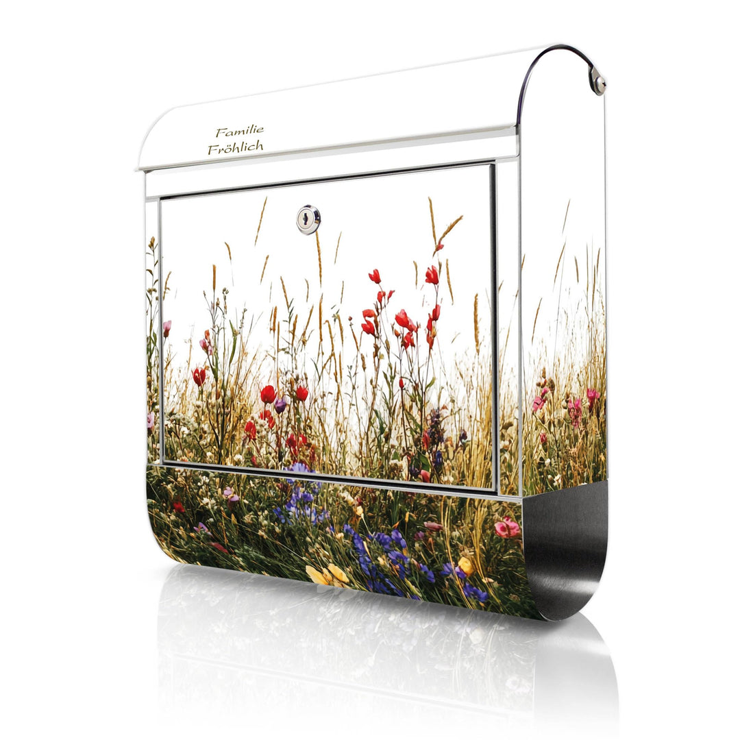 banjado Briefkasten Edelstahl personalisiert 38x43x12cm & 2 Schlüssel - rostfreier Edelstahl Briefka