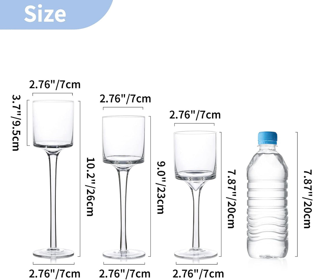 NUPTIO 1 Set Glaskerzenhalter für Stumpenkerze & Schwimmkerzen, Glas-Teelicht-Kerzenhalter Klare Tis