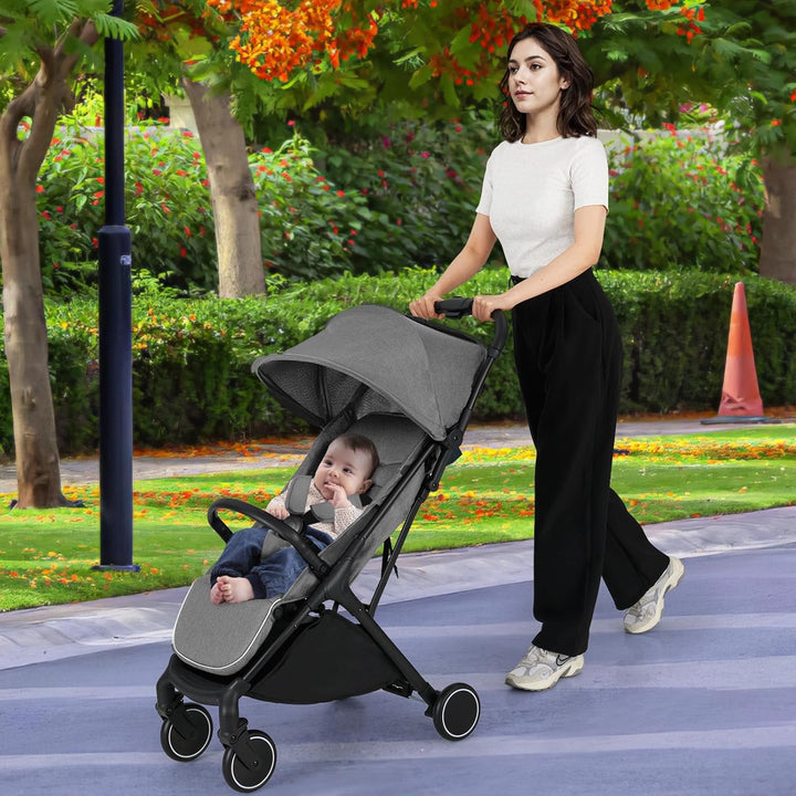 COSTWAY Kinderwagen klappbar, Reisebuggy mit Liegefunktion, Kinderbuggy tragbar mit verstellbarer Rü