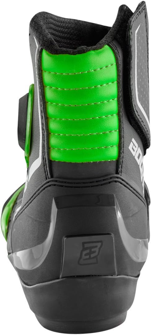 Bogotto Cartagena perforierte Motorrad Stiefel, schwarz/grün, 36 | Atmungsaktiv Schwarz Grün 36 EU,