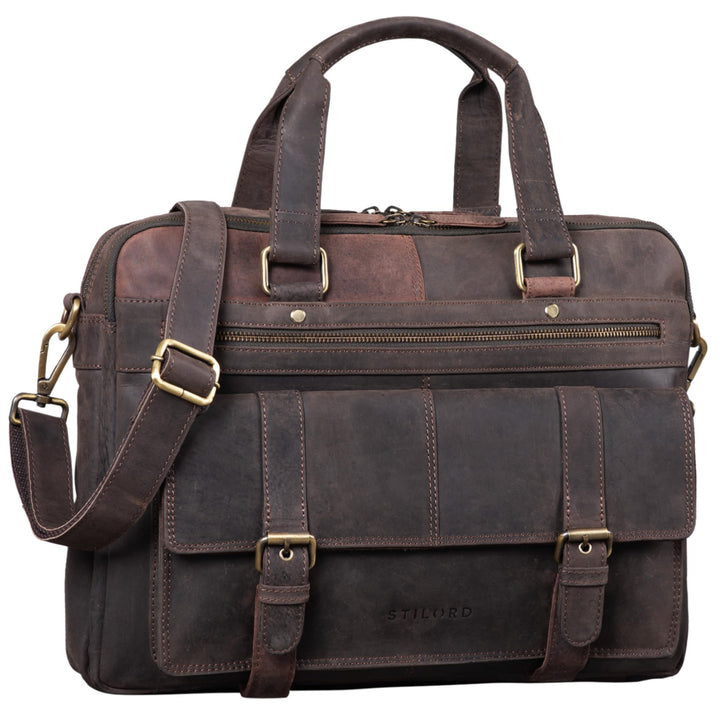 STILORD 'Alvaro' Vintage Businesstasche Echtes Leder Laptoptasche 15,6 Zoll Aktentasche Grosse Umhän