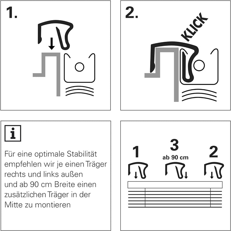 Deco Company Alu-Jalousie ohne Bohren, Zum Klemmen, Inkl. Klemmträgern, Sichtschutz, Lichtschutz, Bl