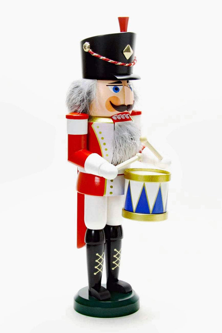 Seiffener Volkskunst Nussknacker "Trommler" rot ca. 39 cm, Erzgebirgskunst, Weihnachtsdeko, Nussknac