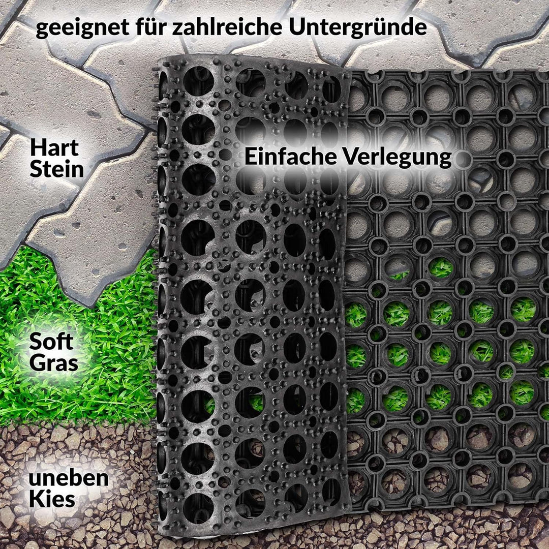 Ringgummimatte Gummimatte Wabenmatte mit Lochmuster Drainage Fussmatte Fussabtreter mit Löchern Schm