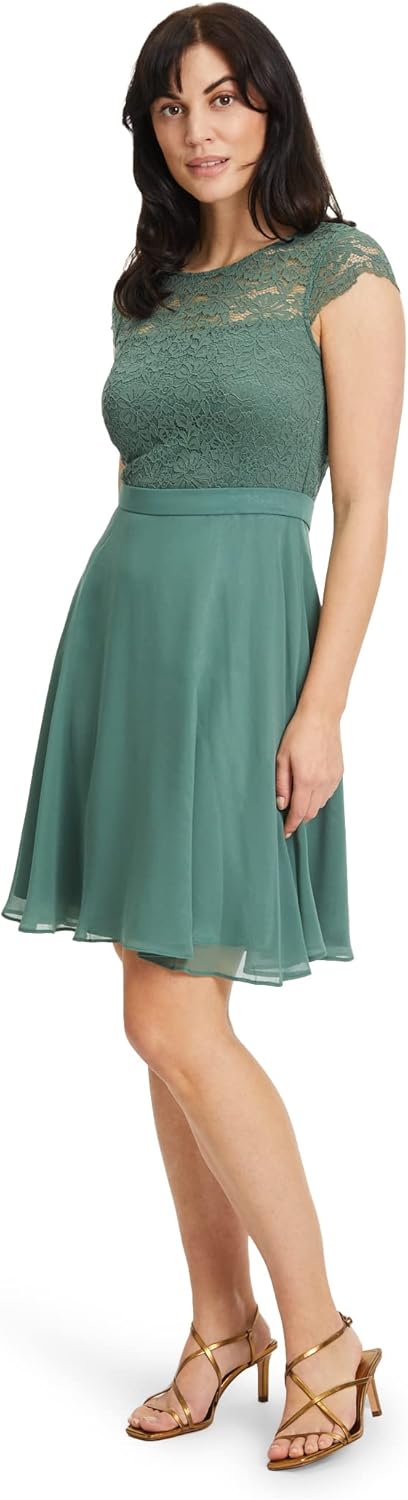 Vera Mont Damen Cocktailkleid mit Spitze 40 Dark Forest, 40 Dark Forest