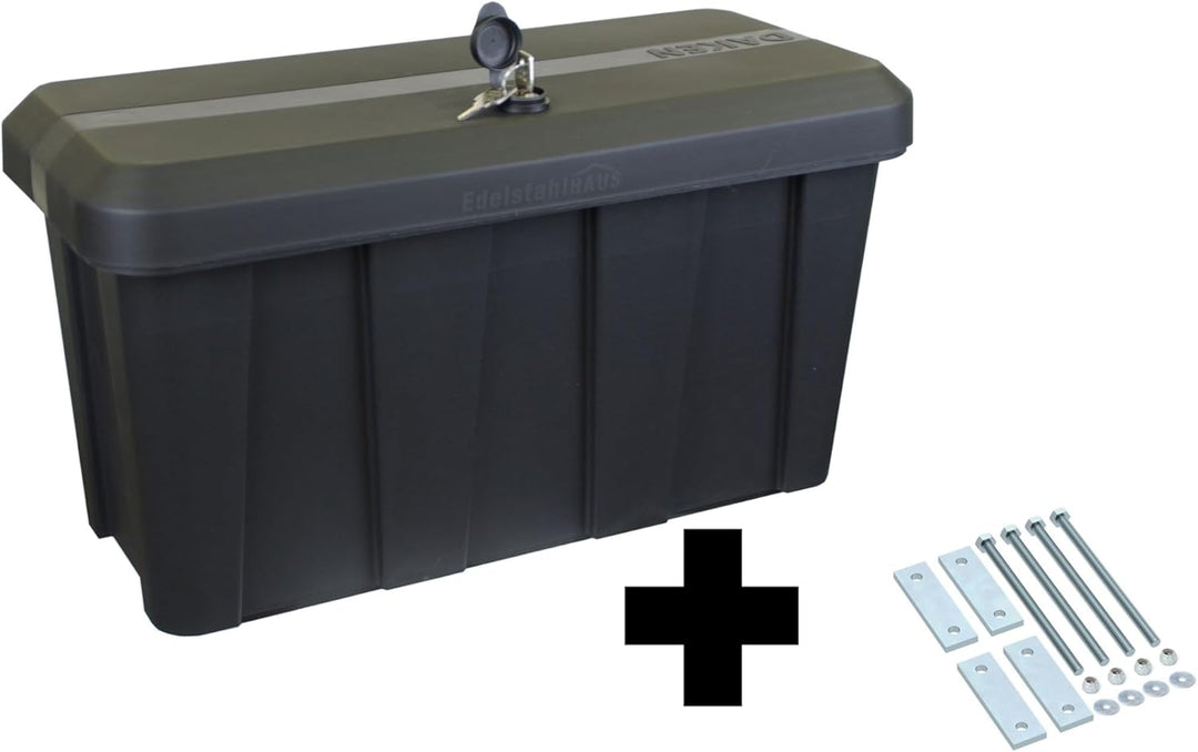 Deichselbox Daken Blackit Lite, Werkzeugkasten, Gurtkiste, Anhängerbox, Staukiste, Daken B24-2 + Mon