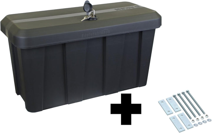 Deichselbox Daken Blackit Lite, Werkzeugkasten, Gurtkiste, Anhängerbox, Staukiste, Daken B24-2 + Mon