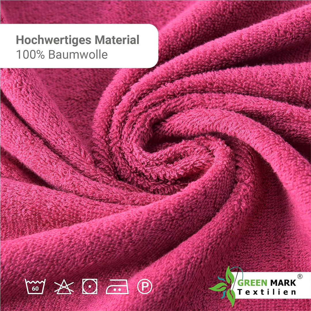 NatureMark NM-HT0701 8-er Spar-Pack Frottier Handtücher, 50 x 100 cm, Pink, Pink