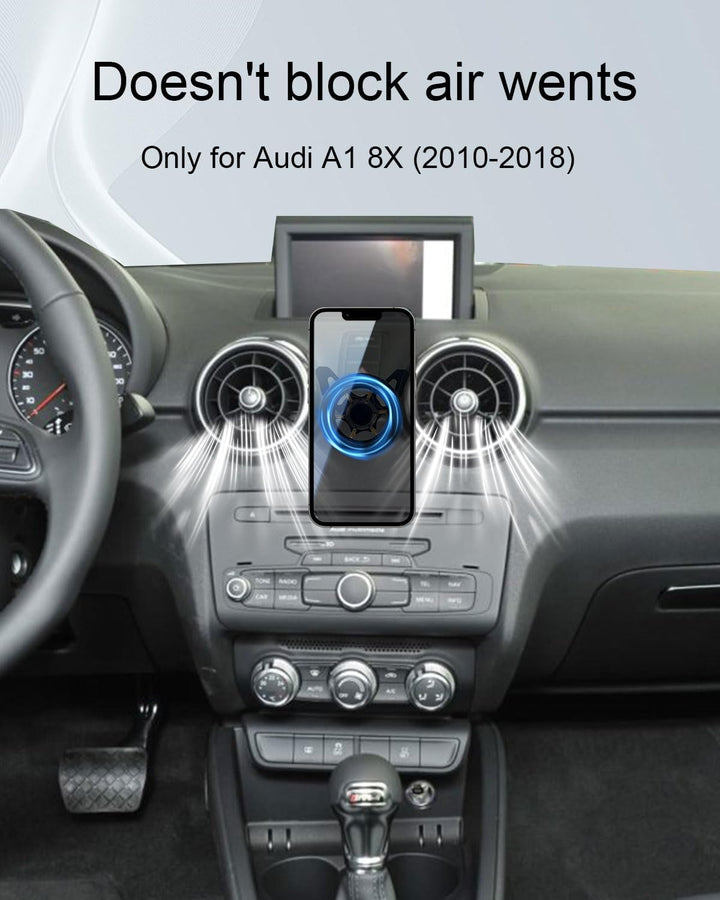 Magnet Handyhalterung kompatibel mit Audi A1 S1 8X 2010-2018, für Magsafe, 360 Grad KFZ Lüftungsschl
