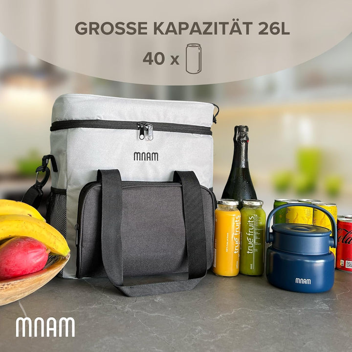 mnam 26L Kühltasche Faltbare Picknicktasche - Luchtasche - Kühltasche Strand - Getränke Picknickkorb