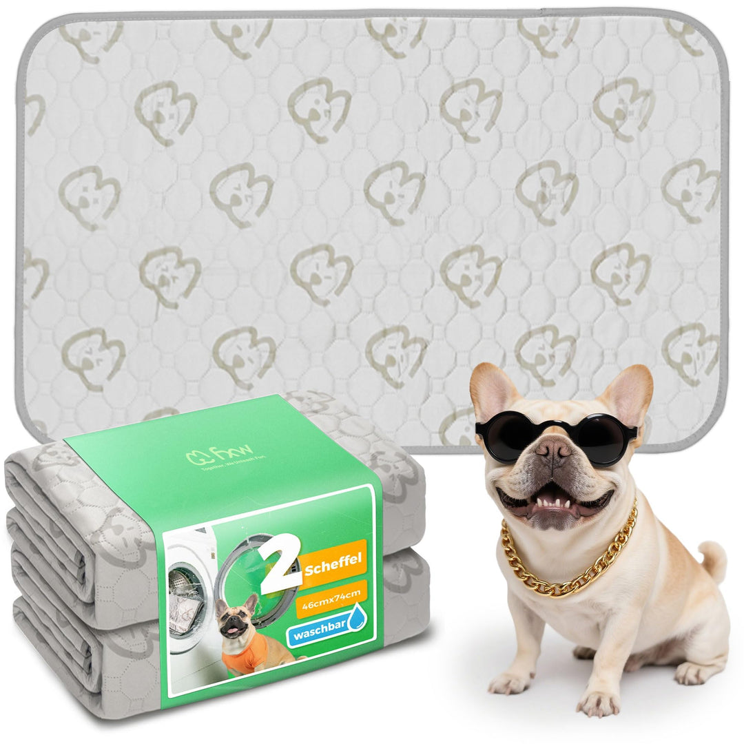 FXW Waschbare Hundeunterlage, 74 x 46 cm, Khaki, 2 Stück | Stark saugfähig, Maschinenwaschbar, Rutsc