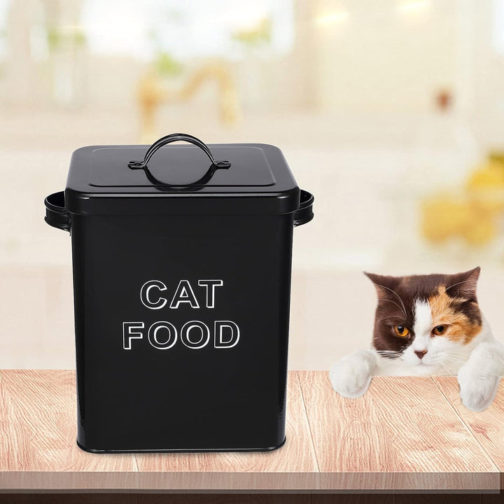 Pethiy Katzenfutter Katzenleckerli aufbewahrung Box, 6.5 Liter Metall Katzenfutter Box Aufbewahrungd