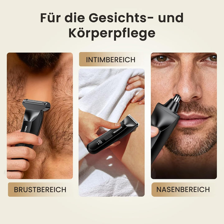 Intimrasierer Mann,MAXGROOM 3 IN 1 Rasierer Herren Elektrisch für Intimbereich,IPX7 Body Trimmer Her