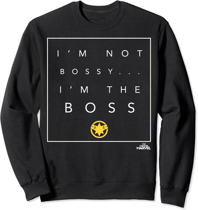 Captain Marvel I'm Not Bossy I'm The Boss Text Sweatshirt