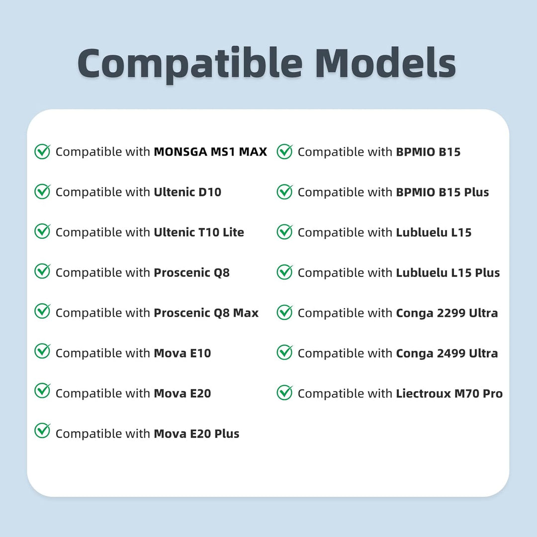 liveryde Ersatzteile Kompatibel für MONSGA MS1 MAX, für Ultenic D10 / T10 Lite / T20 Pro, für Prosce