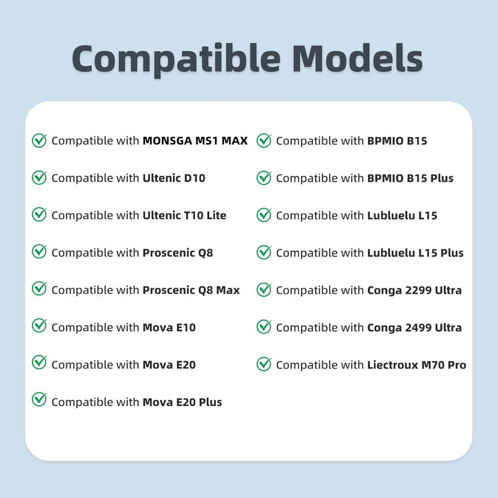 liveryde Ersatzteile Kompatibel für MONSGA MS1 MAX, für Ultenic D10 / T10 Lite / T20 Pro, für Prosce