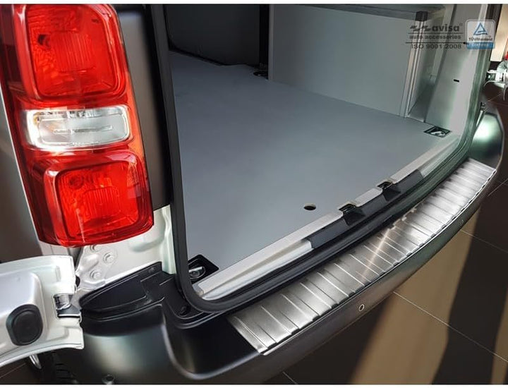 Avisa Edelstahl Heckstossstangenschutz kompatibel mit Citroën Jumpy & Peugeot Expert 2016- 'Ribs' (u
