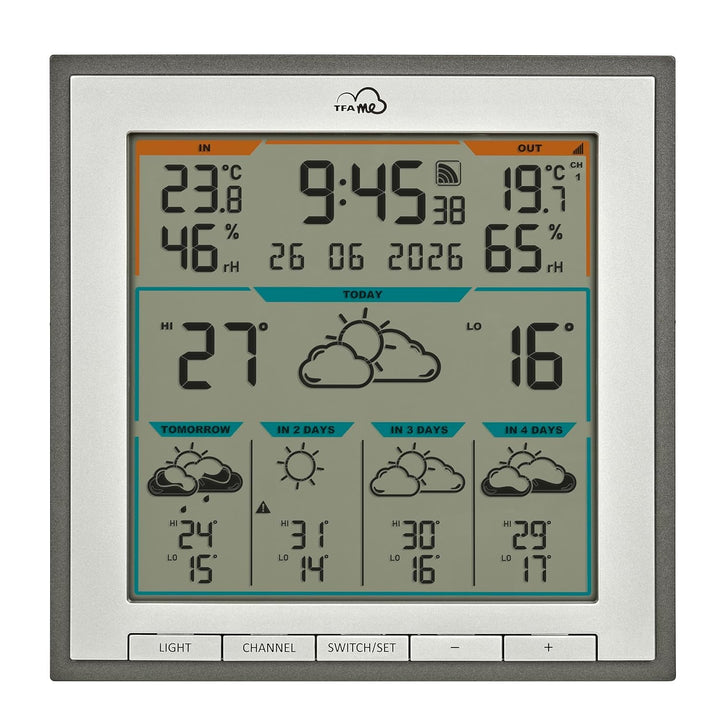 TFA 35.8105 WLAN Funkwetterstation TFA.me ID-08 Wetterprognose wetter.com 5 Tage mit Wettersymbolen,