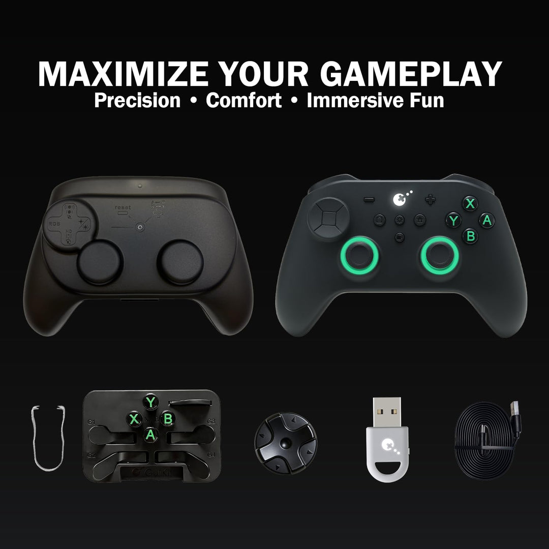 GuliKit TT Pro Wireless Game Controller, Bluetooth,Hyperlink Wireless Adapter,Wired, Anti-Drift 720°