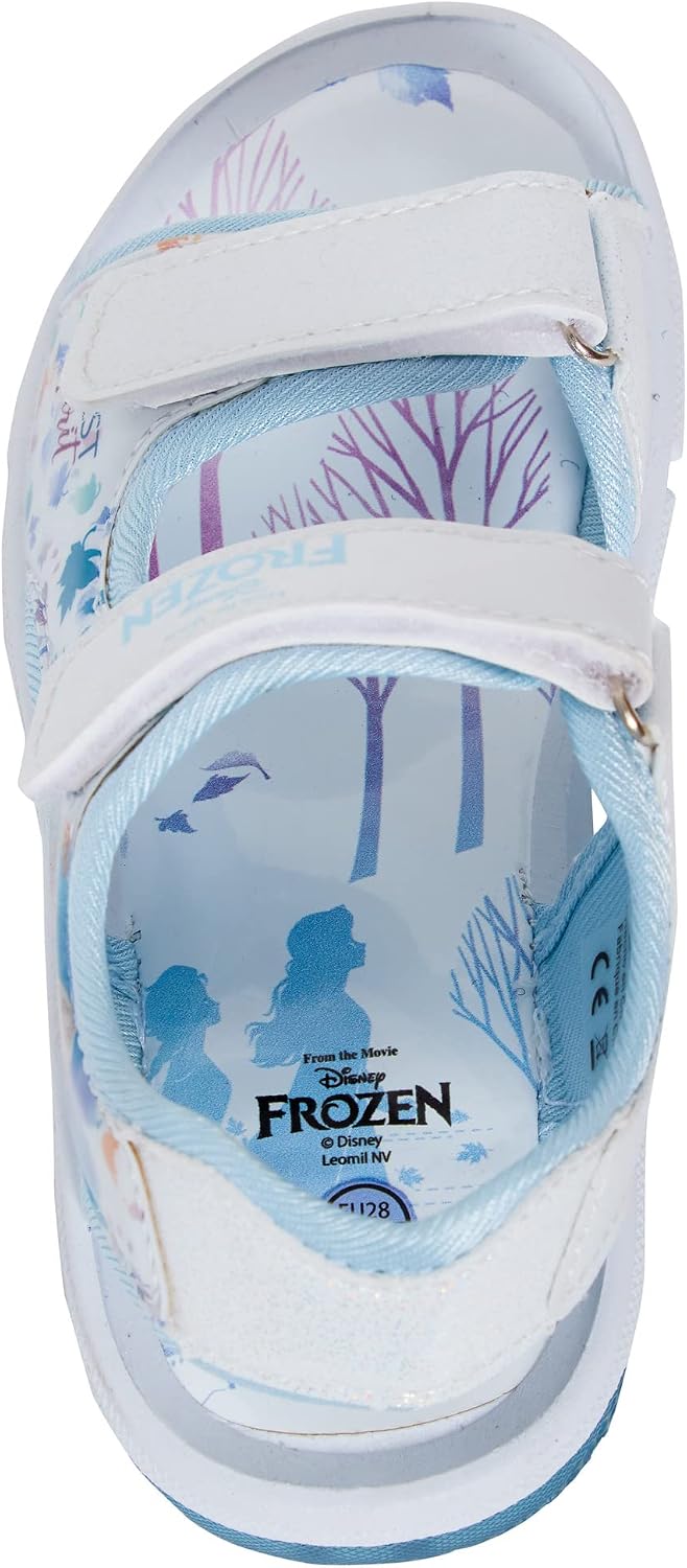 Disney Frozen 2 Girls Light Up Sports Sandals Kids Elsa Anna Adjustable Open Summer Shoes with Light
