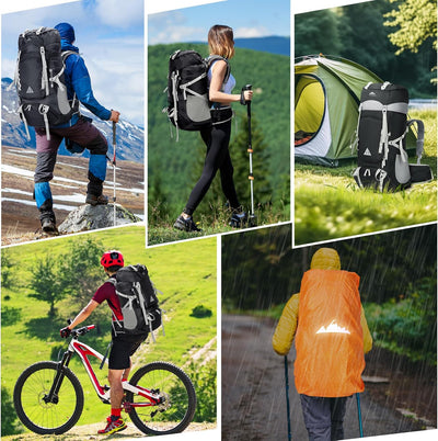IGOLUMON Wanderrucksack 60L Herren Damen Trekkingrucksack Reiserucksack Grosser Wasserdicht Wandern