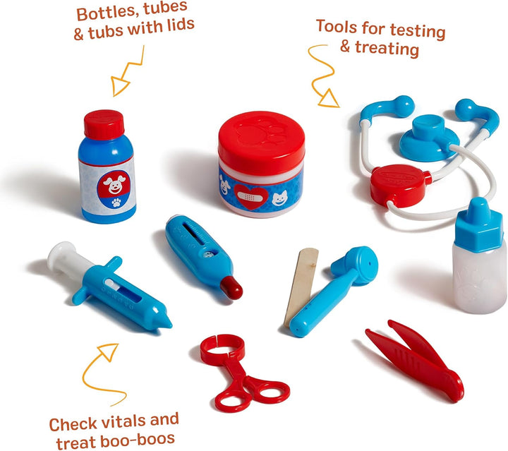 Melissa and Doug Tierarzt Spielzeug Kinder | Pet Doctor Tierarzt Spielset | Kuscheltier Zubehör | Ro