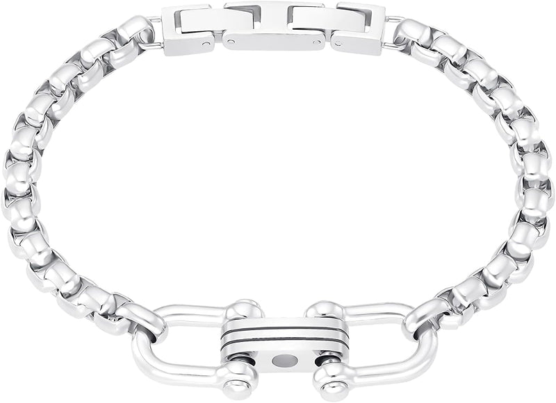 s.Oliver Armband Edelstahl Herren Armschmuck, 18+2 cm, Silber, Kommt in Schmuck Geschenk Box, 203392