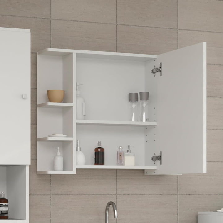 Vicco Bad Spiegelschrank Fynn, Weiss, 80 x 64 cm Weiss 80x64x21 cm, Weiss 80x64x21 cm