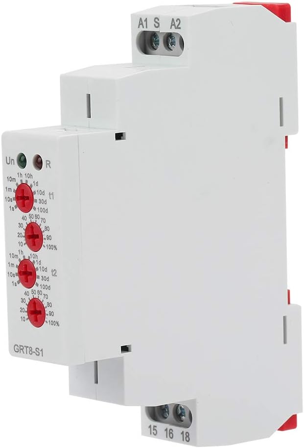 GRT8-S1 Mini Asymmetric Cycle Timer EIN/AUS Wiederholungszykluszeitrelais AC/DC12-240V mit sehr gros