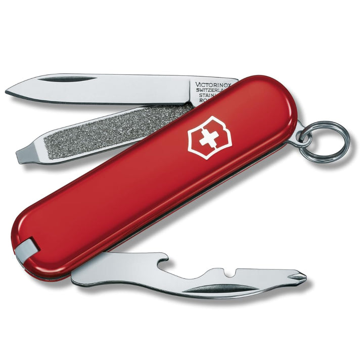 Victorinox Rally, Schweizer Taschenmesser Mini für Schlüsselanhänger, Swiss Army Knife, 9 Funktionen