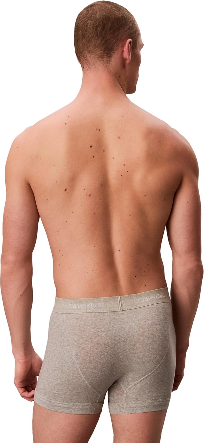 Calvin Klein Herren Trunk (3er Pack) XS Grey Heather, XS Grey Heather
