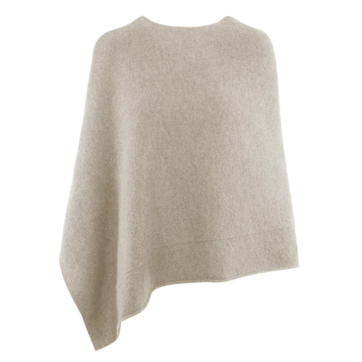 GIESSWEIN Merino Lambswool Poncho - Damen Feinstrick Überwurf aus Merinowolle, Wool Cape, Frauen Str