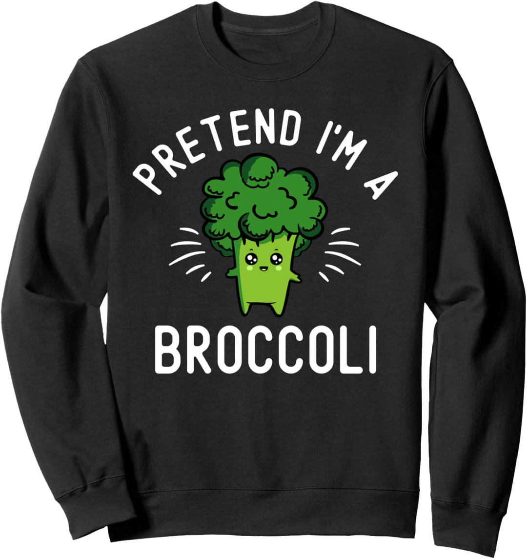 Pretend I'm a Broccoli Funny Lazy Halloween Costume Veggies Sweatshirt