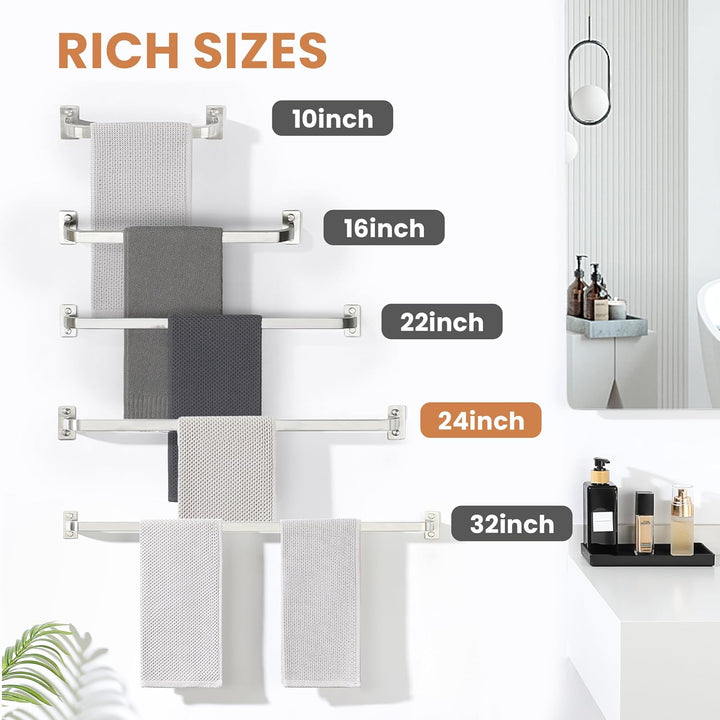 Handtuchhalter, Wandmontage, 60 cm, SUS304 Edelstahl, Einzelhandtuchstange für Badezimmer, Küche, Zu