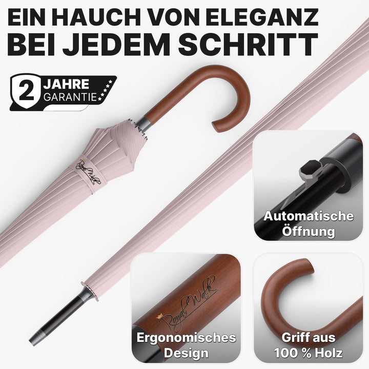 Royal Walk Gross XXL 54 inch Automatik Reise Golf Regenschirm für Damen und Herren Sturmfest Windsic