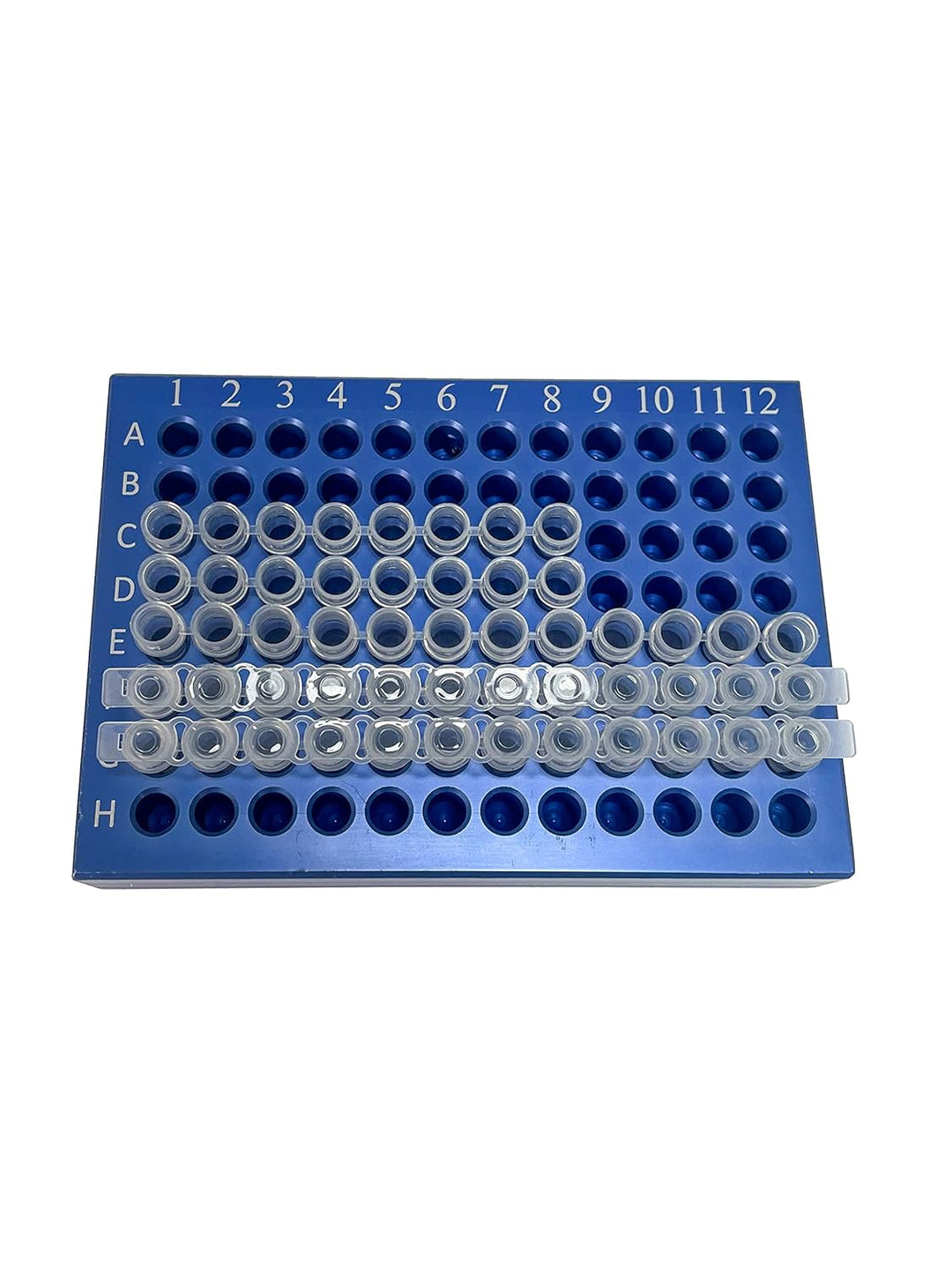 MUHWA 96 Well Aluminium-Kühlblock für 0,2 ml PCR-Mikroröhren, 8 x 12 Array, blau, 1 Stück 0.2ml-96 W