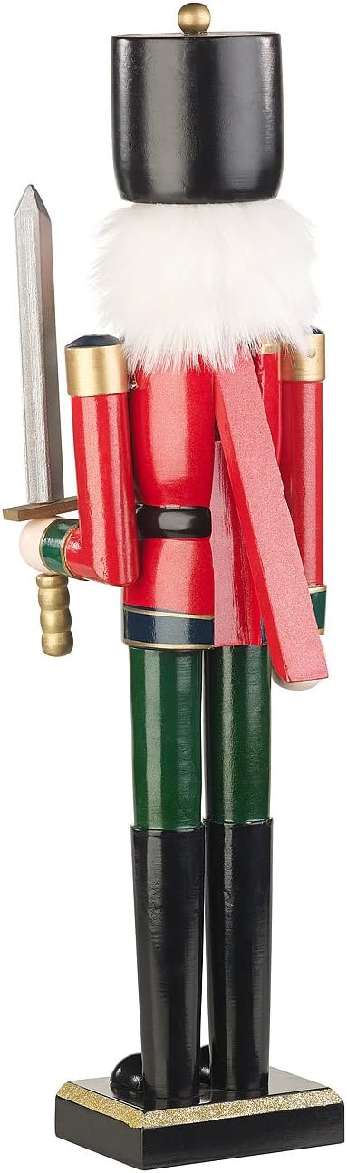 infactory Nussknacker Figur gross: 2er-Set Handbemalte Deko-Nussknacker aus Holz, 48,5 cm (Weihnacht