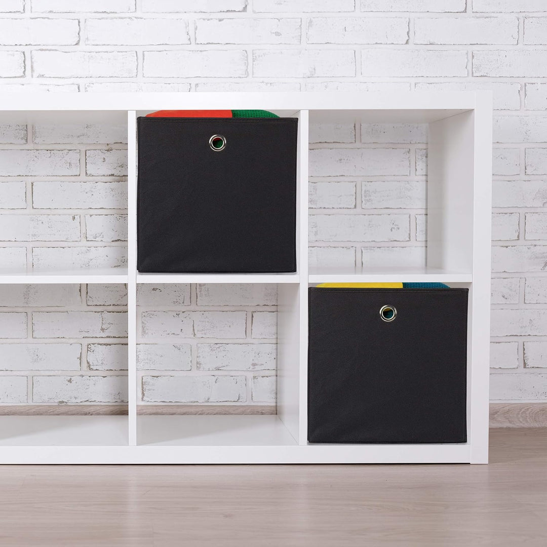 12 x Aufbewahrungsbox Stoff, quadratisch, Aufbewahrung für Regal, Stoffbox in Würfelform, HxBxT 30 x