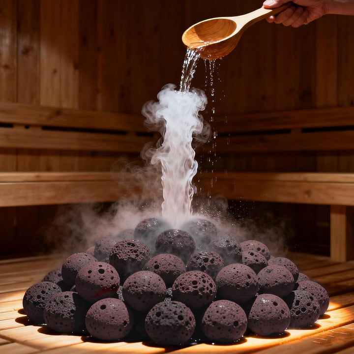 COLLBATH 5 Stück Natürliche Sauna Steine aus Vulkanischem Gestein Porös für Starken Dampfausstoss Ko