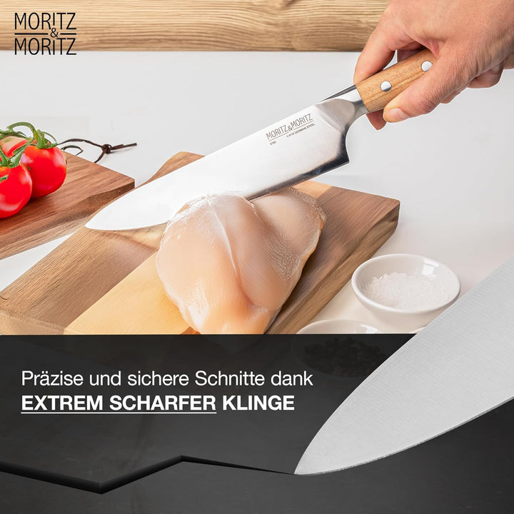 Moritz & Moritz Kochmesser 20 cm - Profi Küchenmesser - Hochwertiges Allround Messer scharf - Chefme